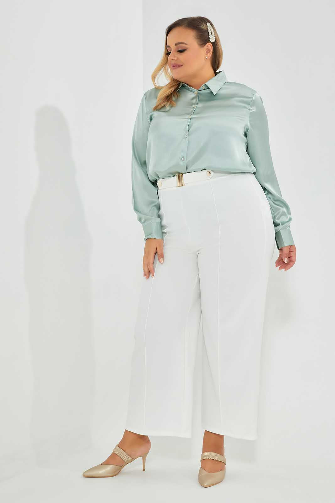 Redtag-Mint-Plain-Satin-Shirt-Category:Blouses,-Colour:Mint,-Deals:New-In,-Filter:Plus-Size,-LDP-Blouses,-New-In-LDP-APL,-Non-Sale,-Section:Women,-W22O-Women's-