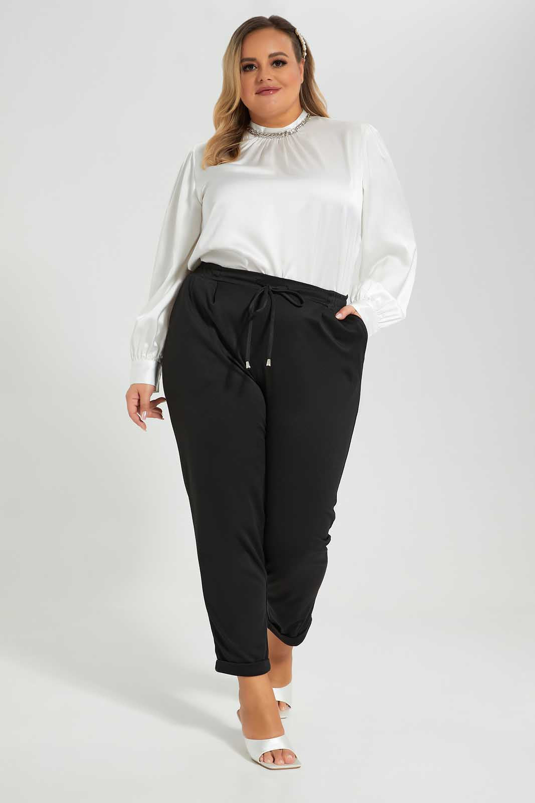 Redtag-Ivory-Blouse-With-Chain-Neck-Trim-Category:Blouses,-Colour:Ivory,-Deals:New-In,-Filter:Plus-Size,-LDP-Blouses,-New-In-LDP-APL,-Non-Sale,-Section:Women,-W22O-Women's-