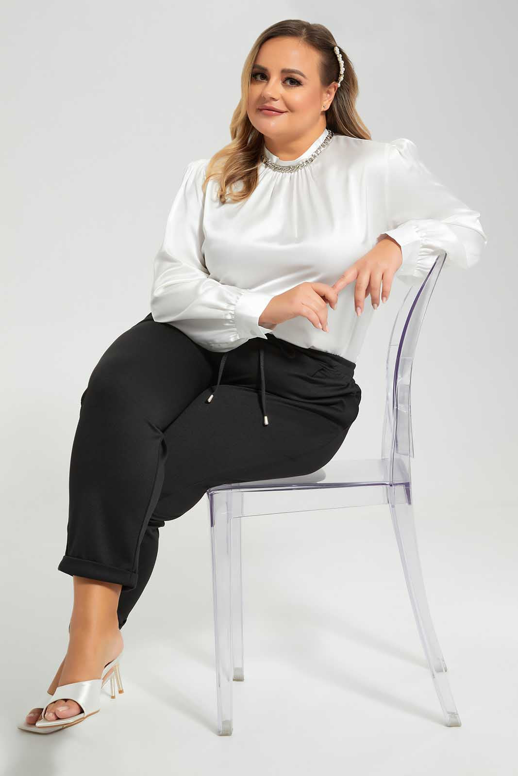 Redtag-Ivory-Blouse-With-Chain-Neck-Trim-Category:Blouses,-Colour:Ivory,-Deals:New-In,-Filter:Plus-Size,-LDP-Blouses,-New-In-LDP-APL,-Non-Sale,-Section:Women,-W22O-Women's-