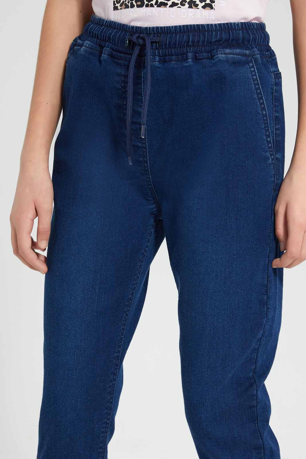 Redtag-Dk-Wash-Knitted-Jogger-Category:Jeggings,-Colour:Dark-Wash,-Deals:New-In,-Filter:Senior-Girls-(9-to-14-Yrs),-FIT-WALL-(FTW),-GSR-Jeggings,-New-In-GSR-APL,-Non-Sale,-Section:Girls-(0-to-14Yrs),-W22O-Senior-Girls-9 to 14 Years