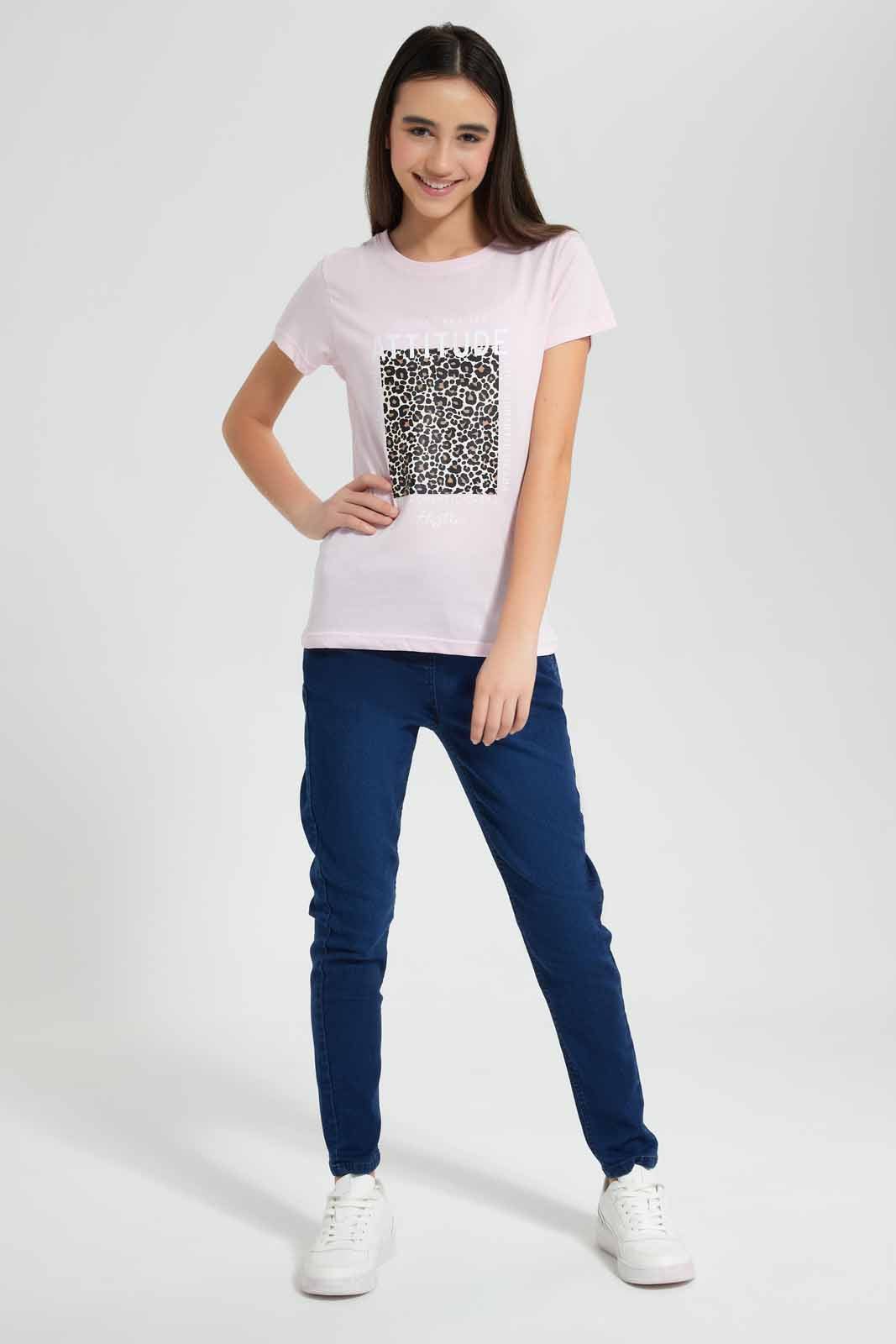 Redtag-Dk-Wash-Knitted-Jogger-Category:Jeggings,-Colour:Dark-Wash,-Deals:New-In,-Filter:Senior-Girls-(9-to-14-Yrs),-FIT-WALL-(FTW),-GSR-Jeggings,-New-In-GSR-APL,-Non-Sale,-Section:Girls-(0-to-14Yrs),-W22O-Senior-Girls-9 to 14 Years