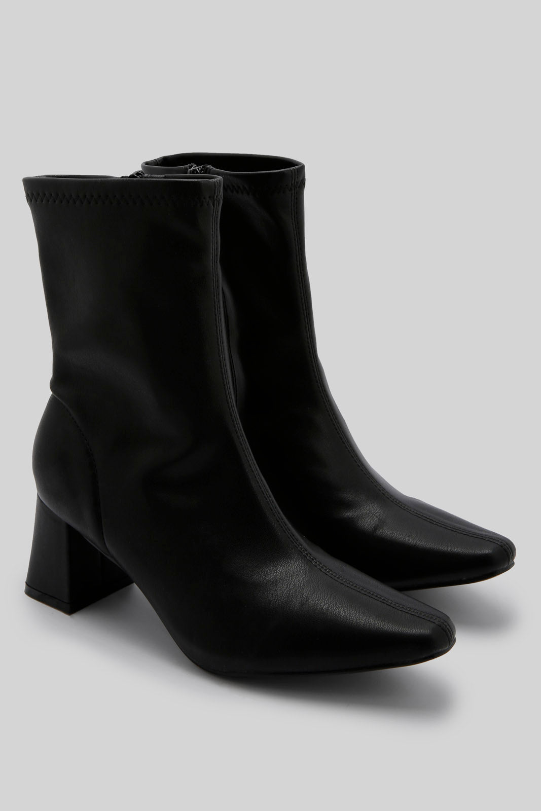 Redtag-Black-Block-Heel-Stretch-Boot-Category:Boots,-Colour:Black,-Deals:New-In,-Filter:Women's-Footwear,-New-In-Women-FOO,-Non-Sale,-Section:Women,-W22B,-Women-Boots-Women's-
