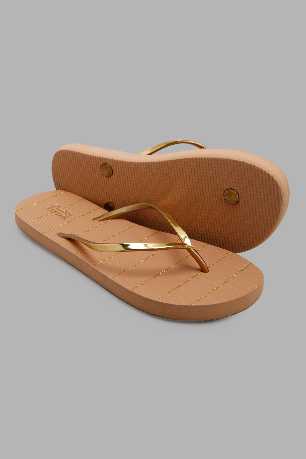 Redtag-Gold-Stripe-Flip-Flop-Category:Flip-Flops,-Colour:Gold,-Deals:New-In,-Filter:Women's-Footwear,-New-In-Women-FOO,-Non-Sale,-Section:Women,-W22A,-Women-Flip-Flops-Women's-