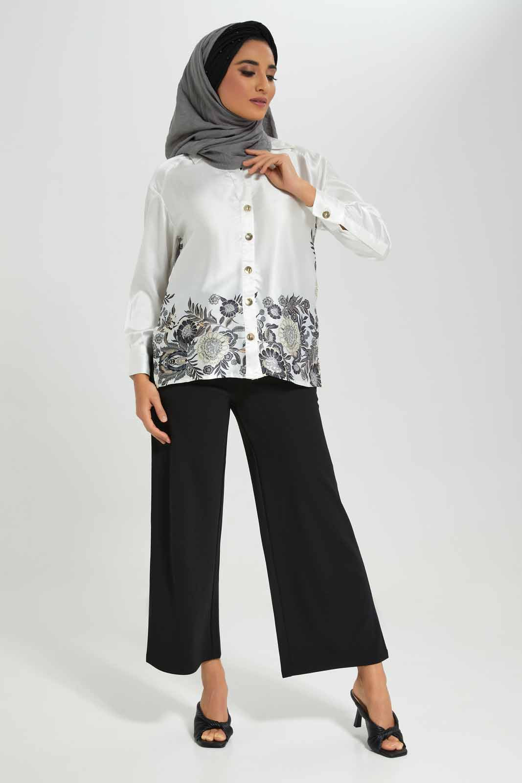 Redtag-Ivory-Border-Printed-Satin-Shirt-Category:Blouses,-Colour:Ivory,-Deals:New-In,-Filter:Women's-Clothing,-LMC,-New-In-Women-APL,-Non-Sale,-Section:Women,-W22A,-Women-Blouses--