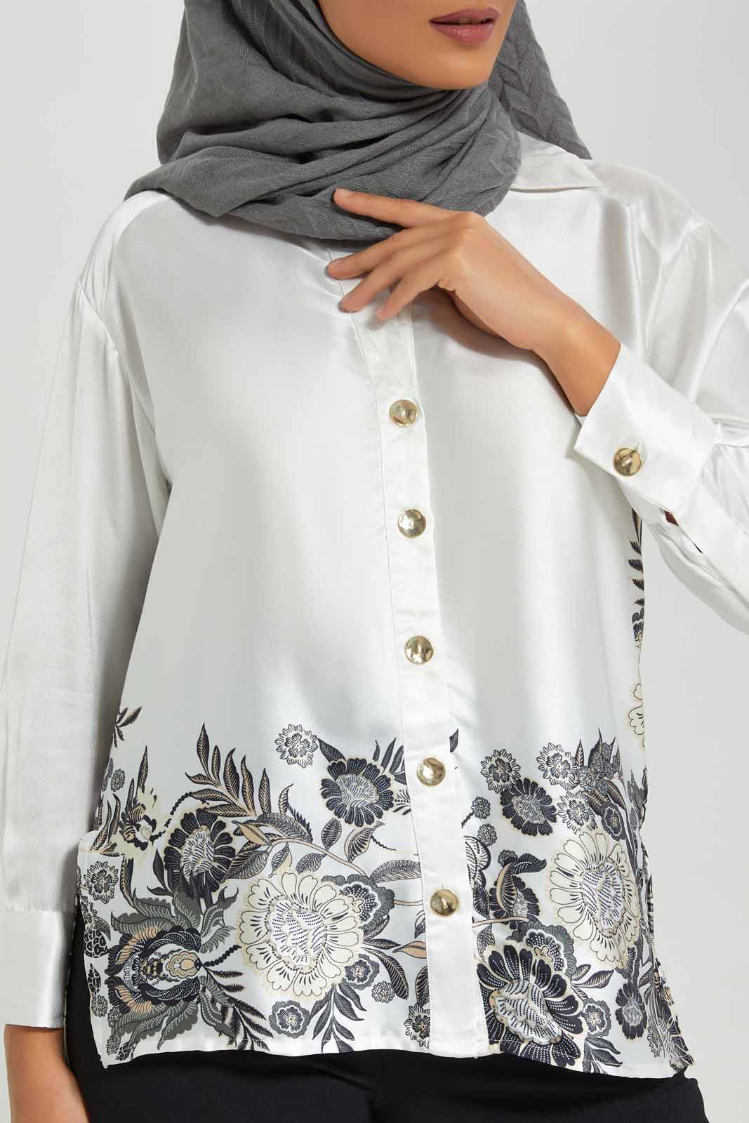 Redtag-Ivory-Border-Printed-Satin-Shirt-Category:Blouses,-Colour:Ivory,-Deals:New-In,-Filter:Women's-Clothing,-LMC,-New-In-Women-APL,-Non-Sale,-Section:Women,-W22A,-Women-Blouses--