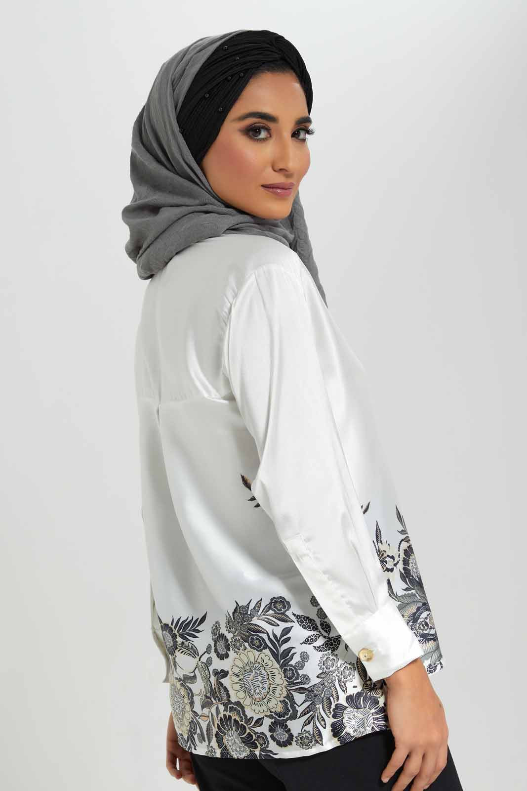 Redtag-Ivory-Border-Printed-Satin-Shirt-Category:Blouses,-Colour:Ivory,-Deals:New-In,-Filter:Women's-Clothing,-LMC,-New-In-Women-APL,-Non-Sale,-Section:Women,-W22A,-Women-Blouses--