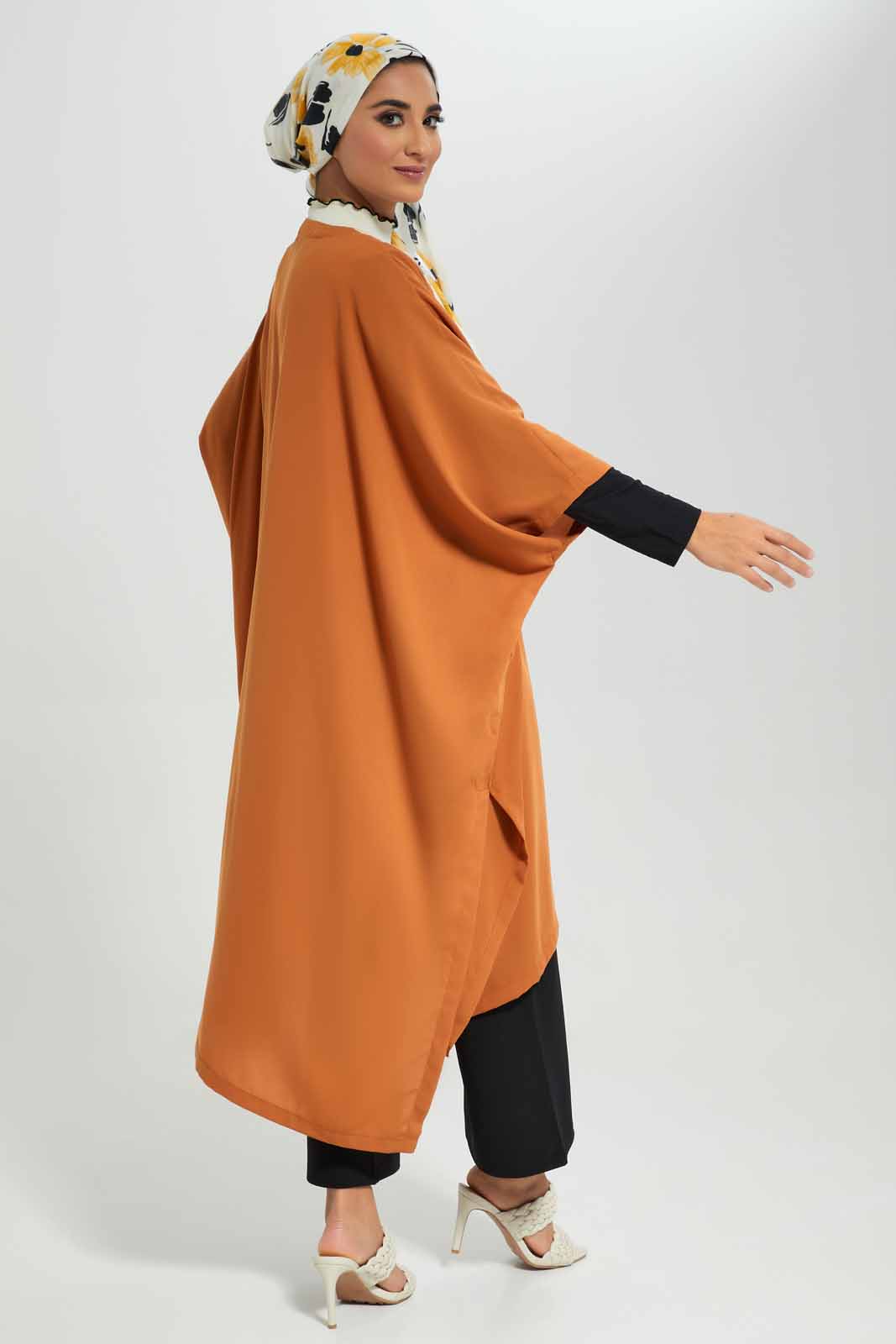 Redtag-Tan-Kimono-Sleeve-Full-Length-Open-Front-Kaftan-Category:Cardigans,-Colour:Tan,-Deals:New-In,-Filter:Women's-Clothing,-LMC,-New-In-Women-APL,-Non-Sale,-Section:Women,-W22A,-Women-Cardigans--