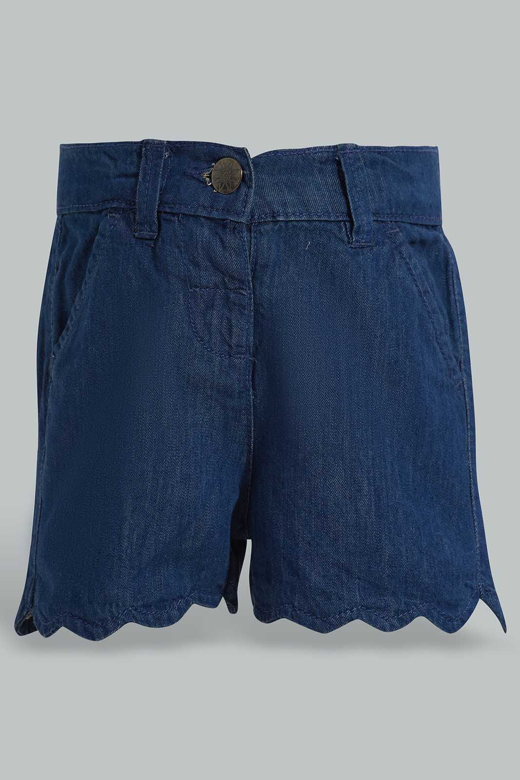 Redtag-Blue-Light-Denim-Short-Category:Shorts,-Colour:Blue,-Deals:New-In,-Filter:Infant-Girls-(3-to-24-Mths),-ING-Shorts,-New-In-ING-APL,-Non-Sale,-Section:Girls-(0-to-14Yrs),-W22O-Infant-Girls-3 to 24 Months