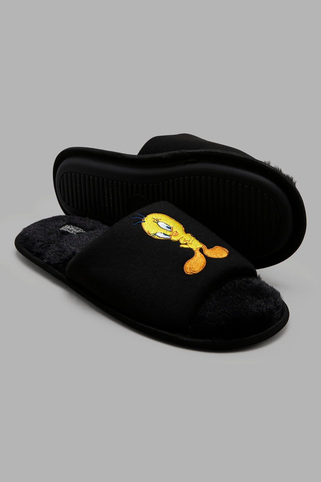 Redtag-Black-Tweety-Slipper-Category:Slippers,-CHR,-Colour:Black,-Deals:New-In,-Filter:Women's-Footwear,-New-In-Women-FOO,-Non-Sale,-Section:Women,-W22A,-Women-Slippers-Women's-