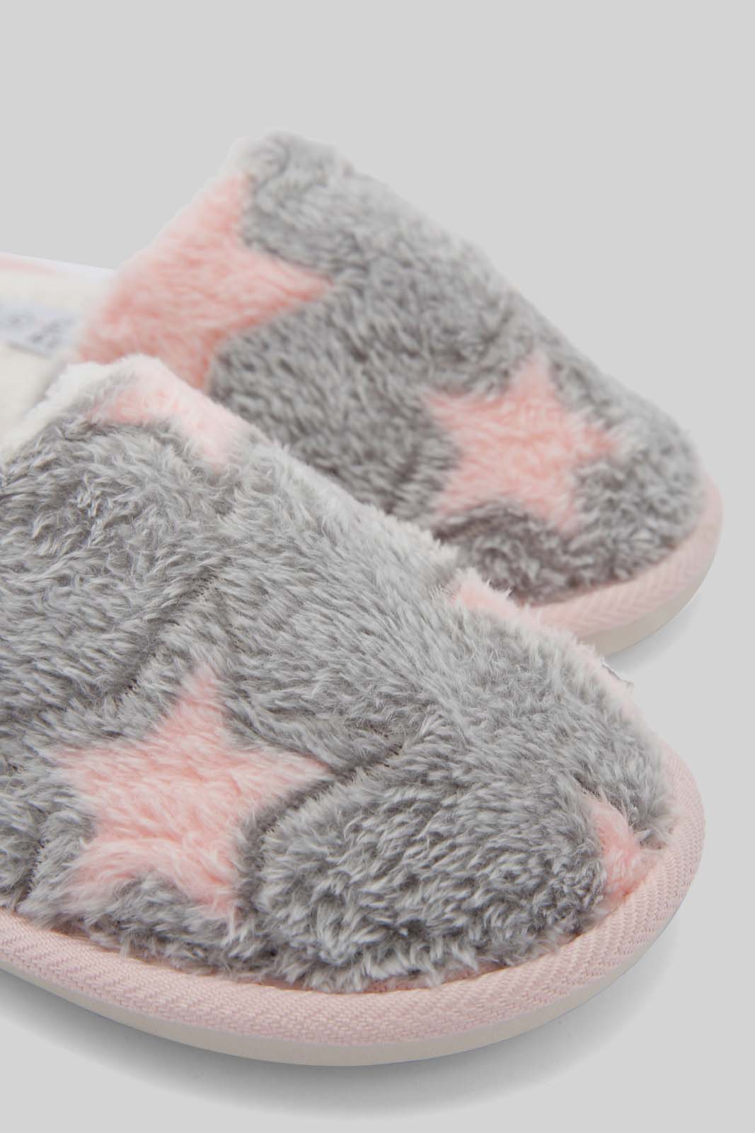 Redtag-Grey-Star-Slipper-Category:Slippers,-Colour:Grey,-Deals:New-In,-Dept:Girls,-Filter:Girls-Footwear-(5-to-14-Yrs),-GSR-Slippers,-New-In-GSR-FOO,-Non-Sale,-Section:Girls-(0-to-14Yrs),-W22B-Senior-Girls-5 to 14 Years