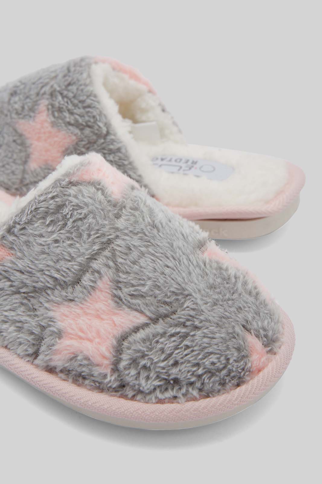 Redtag-Grey-Star-Slipper-Category:Slippers,-Colour:Grey,-Deals:New-In,-Dept:Girls,-Filter:Girls-Footwear-(5-to-14-Yrs),-GSR-Slippers,-New-In-GSR-FOO,-Non-Sale,-Section:Girls-(0-to-14Yrs),-W22B-Senior-Girls-5 to 14 Years