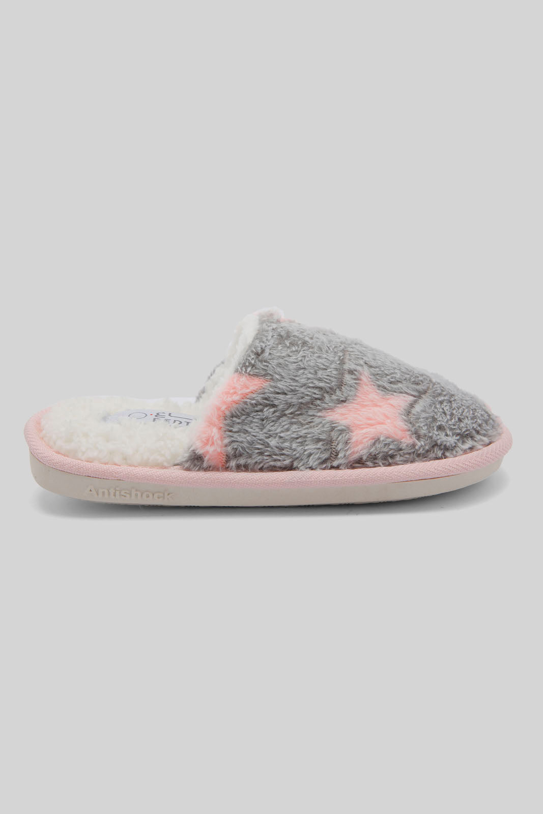 Redtag-Grey-Star-Slipper-Category:Slippers,-Colour:Grey,-Deals:New-In,-Dept:Girls,-Filter:Girls-Footwear-(5-to-14-Yrs),-GSR-Slippers,-New-In-GSR-FOO,-Non-Sale,-Section:Girls-(0-to-14Yrs),-W22B-Senior-Girls-5 to 14 Years
