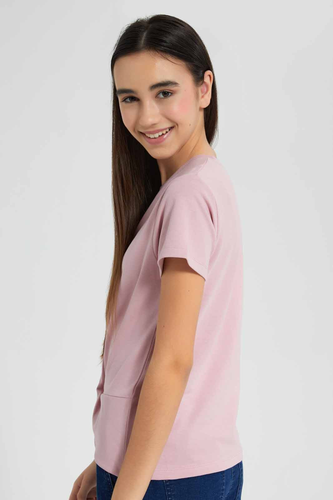 Redtag-Pink-Front-Tie-Top-Category:Blouses,-Colour:Apricot,-Deals:New-In,-Filter:Senior-Girls-(9-to-14-Yrs),-GSR-Blouses,-New-In-GSR-APL,-Non-Sale,-Section:Girls-(0-to-14Yrs),-VLM,-W22O-Senior-Girls-9 to 14 Years