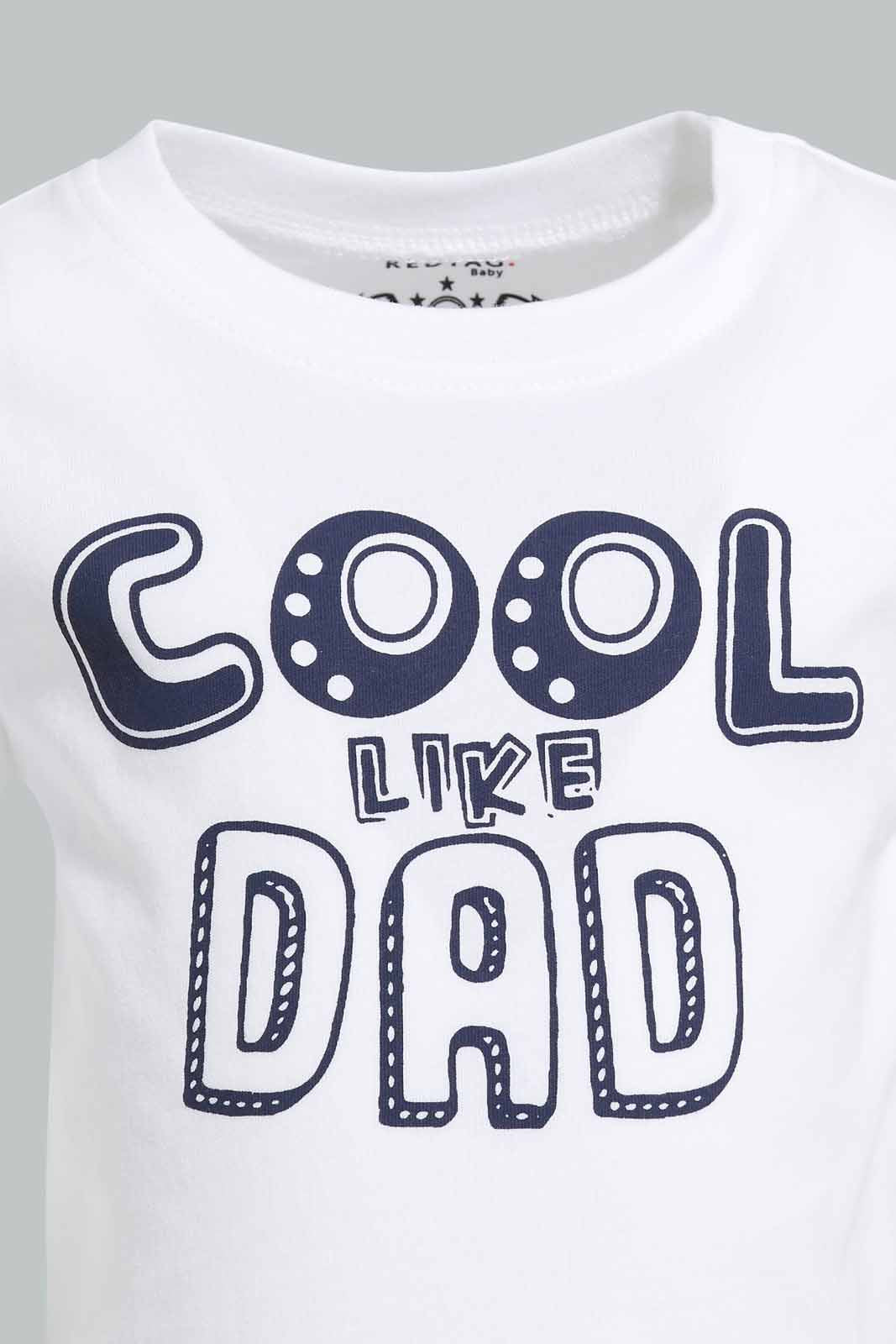Redtag-Grey-Cool-Like-Dad-Short-Sleeve-Tshirt-Category:T-Shirts,-Colour:Grey,-Deals:New-In,-Filter:Infant-Boys-(3-to-24-Mths),-INB-T-Shirts,-New-In-INB-APL,-Non-Sale,-Section:Boys-(0-to-14Yrs),-TBL,-W22A-Infant-Boys-3 to 24 Months