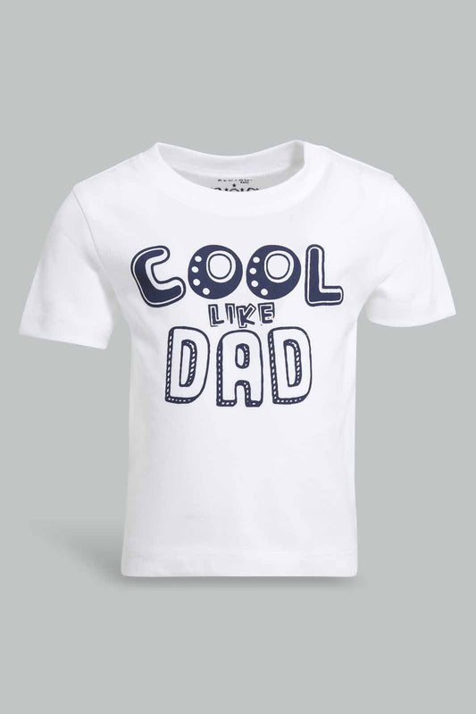 Redtag-Grey-Cool-Like-Dad-Short-Sleeve-Tshirt-Category:T-Shirts,-Colour:Grey,-Deals:New-In,-Filter:Infant-Boys-(3-to-24-Mths),-INB-T-Shirts,-New-In-INB-APL,-Non-Sale,-Section:Boys-(0-to-14Yrs),-TBL,-W22A-Infant-Boys-3 to 24 Months