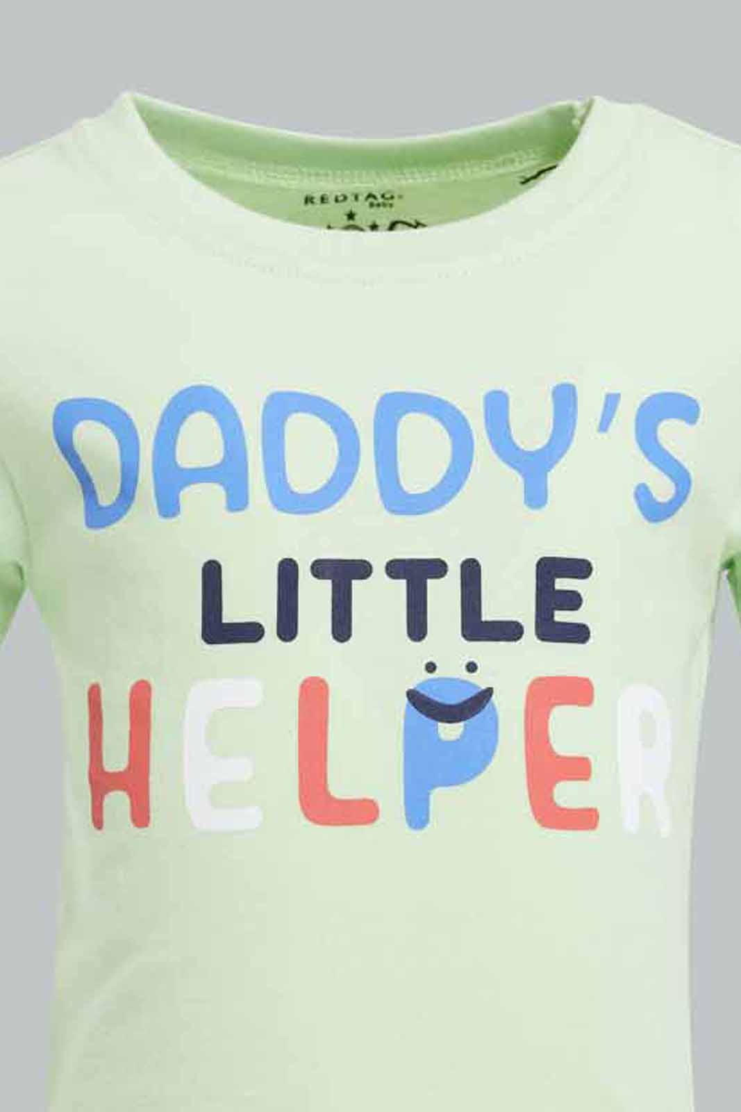 Redtag-White-Daddy-Little-Helper-Short-Sleeve-Tshirt-Category:T-Shirts,-Colour:White,-Deals:New-In,-Filter:Infant-Boys-(3-to-24-Mths),-INB-T-Shirts,-New-In-INB-APL,-Non-Sale,-Section:Boys-(0-to-14Yrs),-TBL,-W22A-Infant-Boys-3 to 24 Months