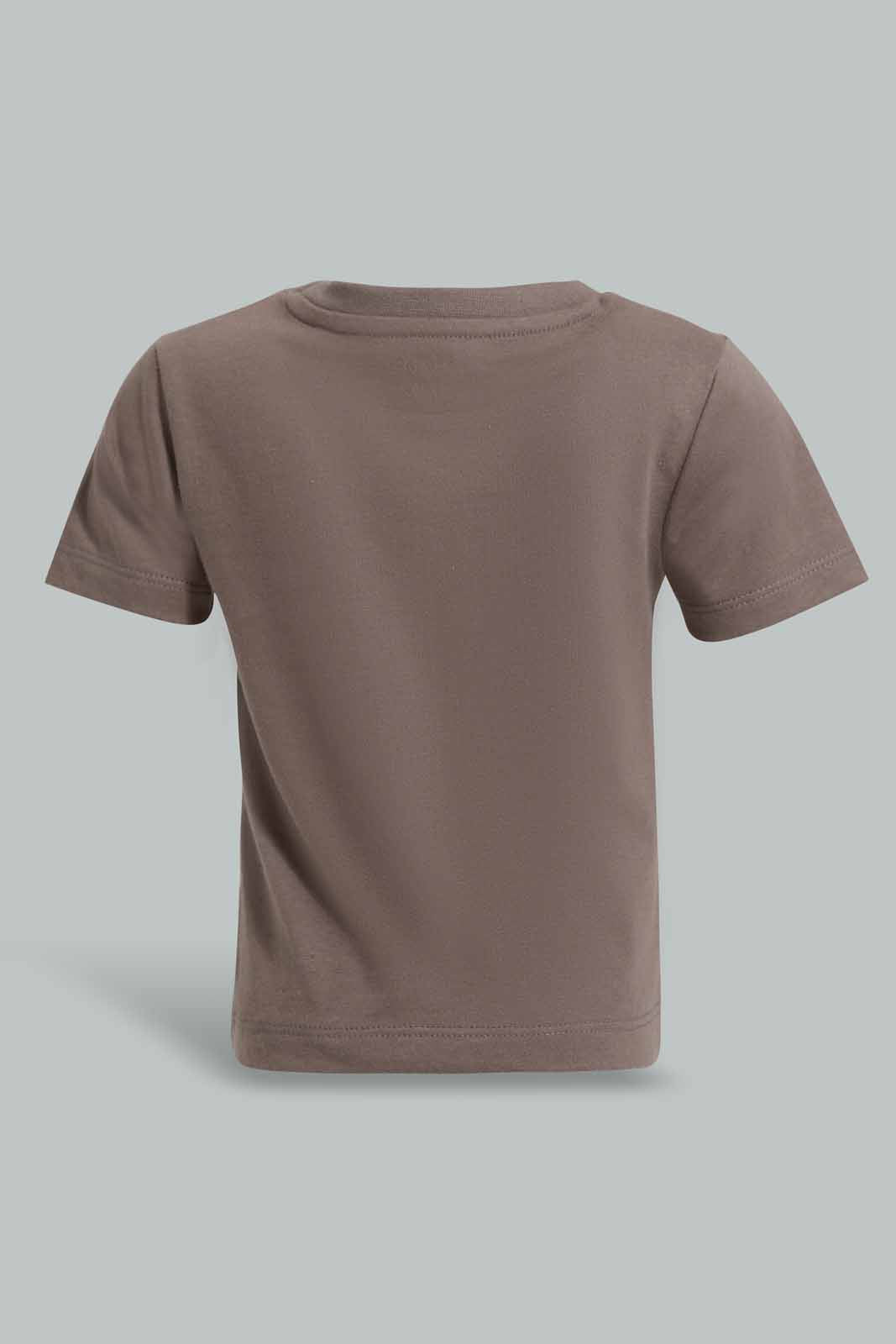 Redtag-Charcoal-Nice-Day-Short-Sleeve-Tshirt-Category:T-Shirts,-Colour:Charcoal,-Deals:New-In,-Filter:Infant-Boys-(3-to-24-Mths),-INB-T-Shirts,-New-In-INB-APL,-Non-Sale,-Section:Boys-(0-to-14Yrs),-TBL,-W22A-Infant-Boys-3 to 24 Months