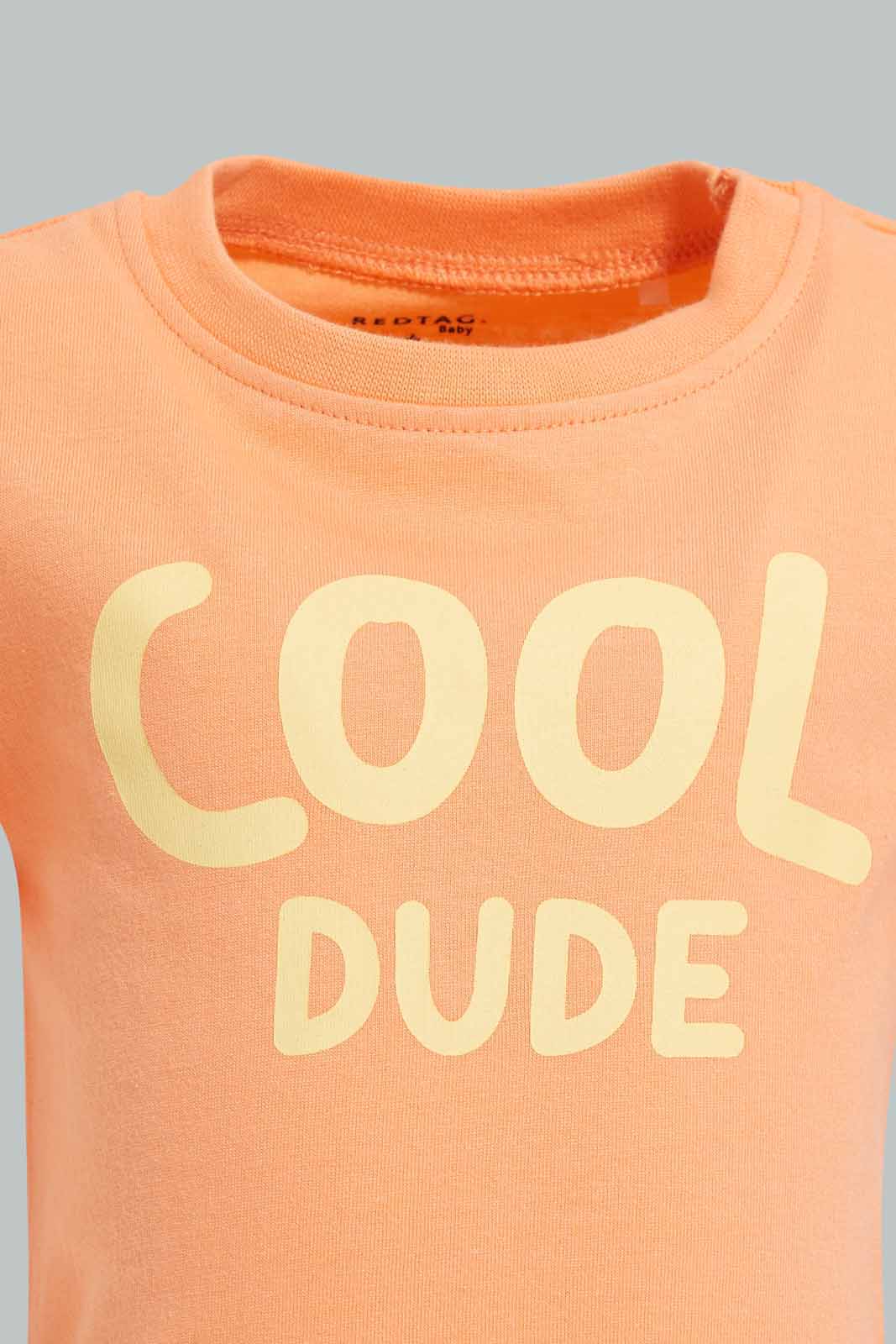Redtag-Coral-Cool-Short-Sleeve-Tshirt-Category:T-Shirts,-Colour:Coral,-Deals:New-In,-Filter:Infant-Boys-(3-to-24-Mths),-INB-T-Shirts,-New-In-INB-APL,-Non-Sale,-Section:Boys-(0-to-14Yrs),-TBL,-W22A-Infant-Boys-3 to 24 Months