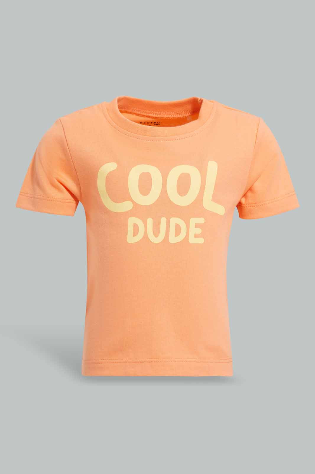 Redtag-Coral-Cool-Short-Sleeve-Tshirt-Category:T-Shirts,-Colour:Coral,-Deals:New-In,-Filter:Infant-Boys-(3-to-24-Mths),-INB-T-Shirts,-New-In-INB-APL,-Non-Sale,-Section:Boys-(0-to-14Yrs),-TBL,-W22A-Infant-Boys-3 to 24 Months