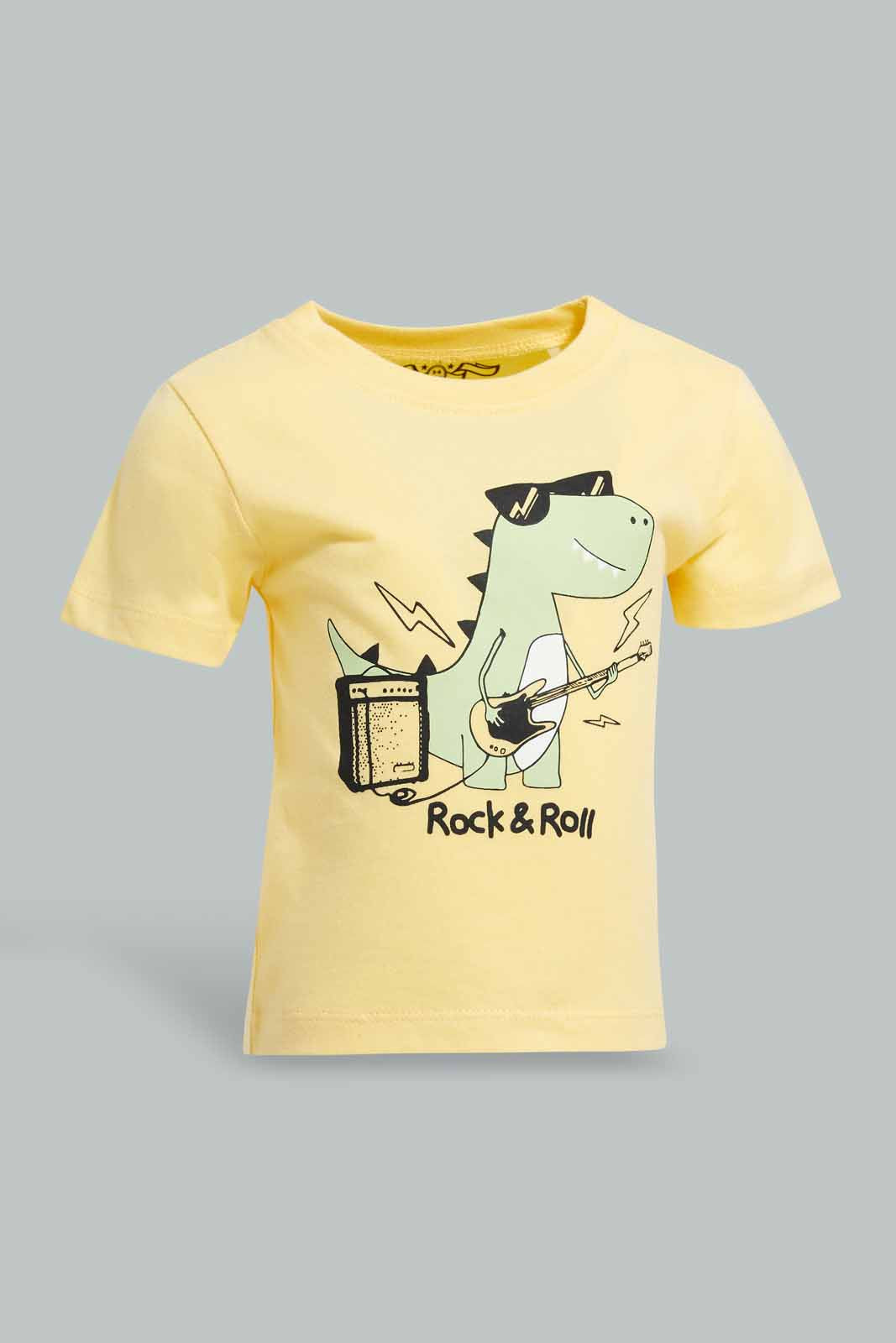Redtag-Green-Dino-Short-Sleeve-Tshirt-Category:T-Shirts,-Colour:Green,-Deals:New-In,-Filter:Infant-Boys-(3-to-24-Mths),-INB-T-Shirts,-New-In-INB-APL,-Non-Sale,-Section:Boys-(0-to-14Yrs),-TBL,-W22A-Infant-Boys-3 to 24 Months