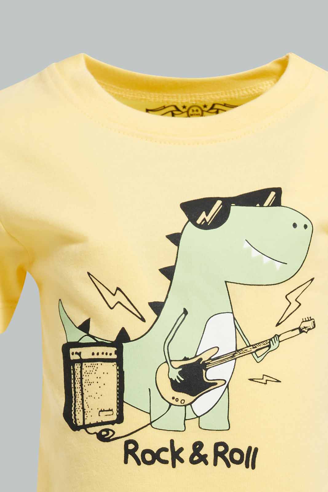Redtag-Green-Dino-Short-Sleeve-Tshirt-Category:T-Shirts,-Colour:Green,-Deals:New-In,-Filter:Infant-Boys-(3-to-24-Mths),-INB-T-Shirts,-New-In-INB-APL,-Non-Sale,-Section:Boys-(0-to-14Yrs),-TBL,-W22A-Infant-Boys-3 to 24 Months