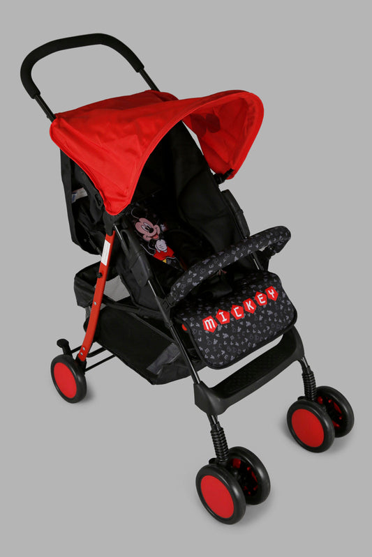 Redtag-Red/Black-Mickey-Baby-Stroller-Category:Baby-Carriers-and-Car-Seats,-Colour:Assorted,-Filter:Newborn-Accessories,-NBN-Baby-Carriers-and-Car-Seats,-New-In,-New-In-NBN-ACC,-Non-Sale,-Section:Boys-(0-to-14Yrs),-W22O-New-Born-Baby-