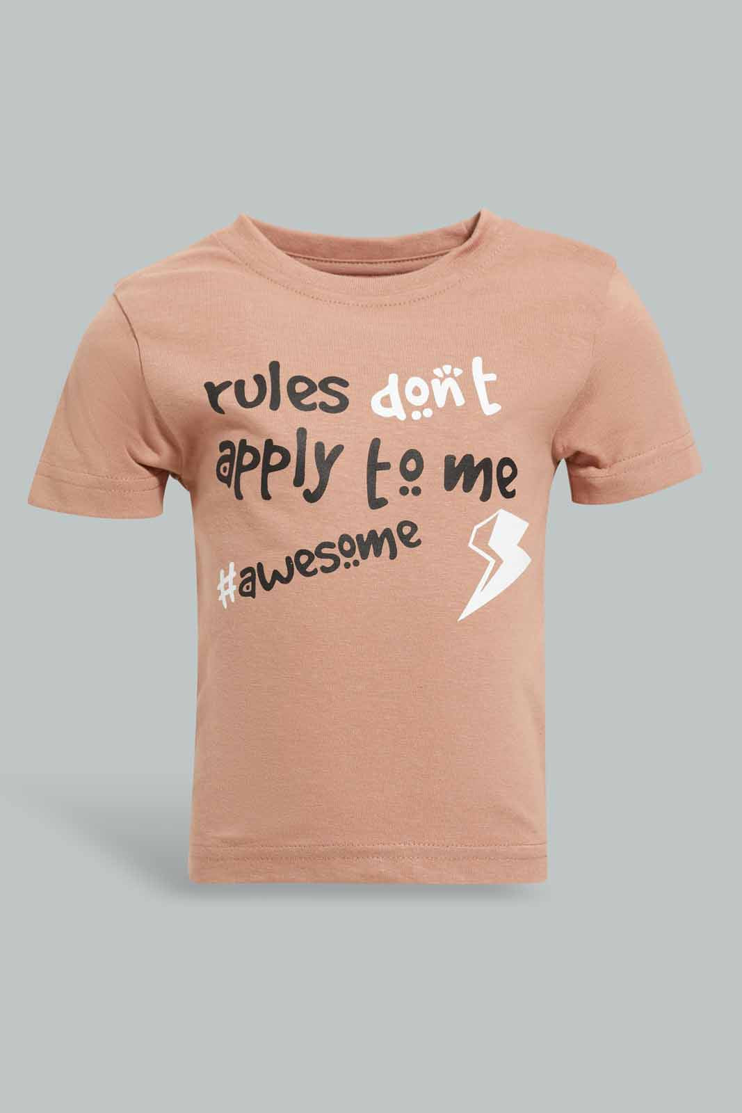 Redtag-Stone-Awesome-Short-Slv-Tshirt-Category:T-Shirts,-Colour:Stonewash,-Deals:New-In,-Filter:Infant-Boys-(3-to-24-Mths),-INB-T-Shirts,-New-In-INB-APL,-Non-Sale,-Section:Boys-(0-to-14Yrs),-TBL,-W22A-Infant-Boys-3 to 24 Months