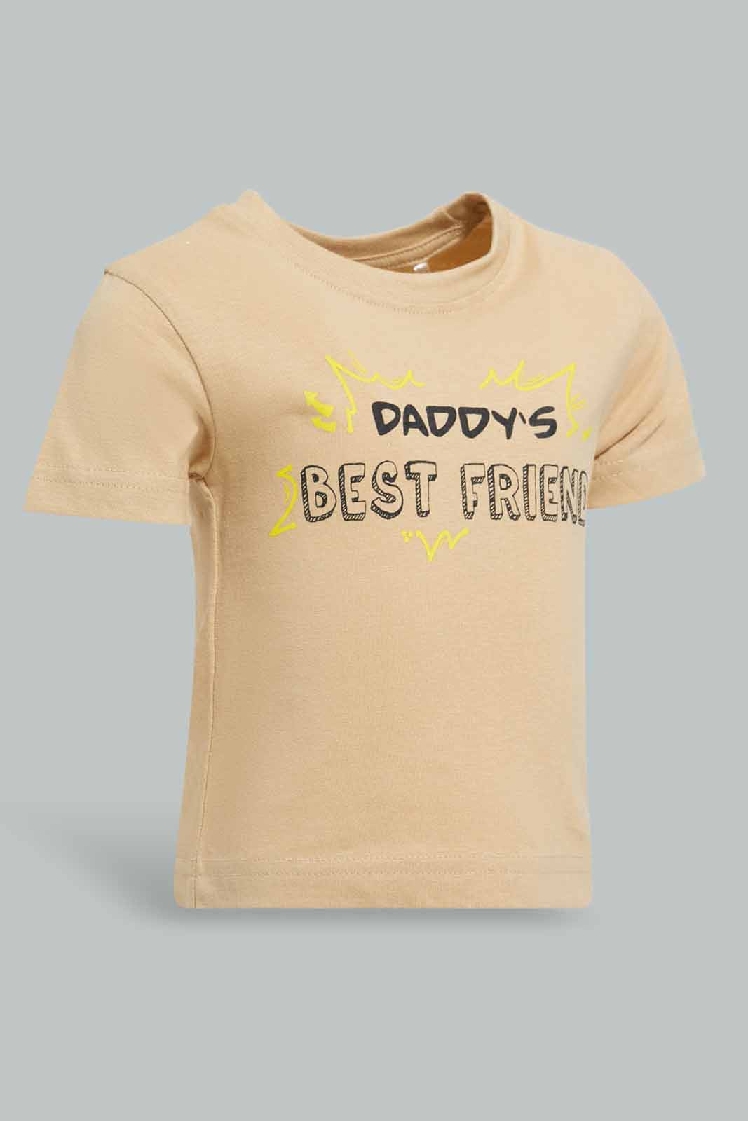 Redtag-Yellow-Daddy-Best-Frnd-Short-Slv-Tshirt-Category:T-Shirts,-Colour:Yellow,-Deals:New-In,-Filter:Infant-Boys-(3-to-24-Mths),-INB-T-Shirts,-New-In-INB-APL,-Non-Sale,-Section:Boys-(0-to-14Yrs),-TBL,-W22A-Infant-Boys-3 to 24 Months