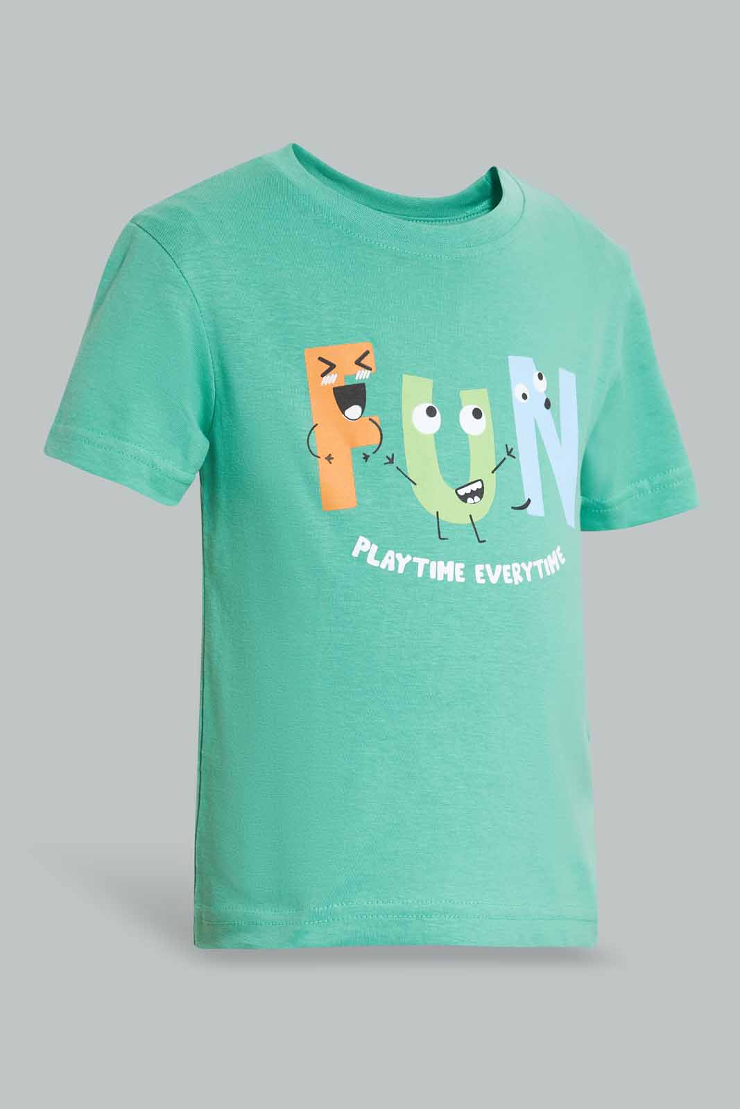 Redtag-Green-Fun-Tshirt-Short-Sleeve-Category:T-Shirts,-Colour:Green,-Deals:New-In,-Filter:Infant-Boys-(3-to-24-Mths),-INB-T-Shirts,-New-In-INB-APL,-Non-Sale,-Section:Boys-(0-to-14Yrs),-TBL,-W22A-Infant-Boys-3 to 24 Months