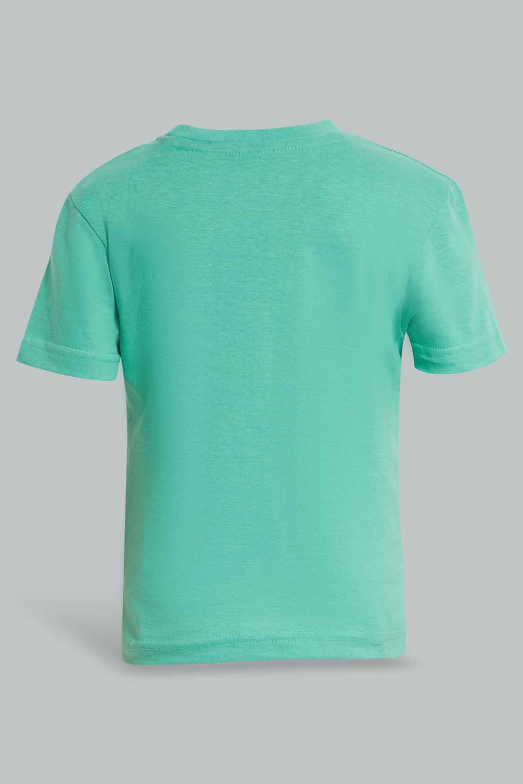 Redtag-Green-Fun-Tshirt-Short-Sleeve-Category:T-Shirts,-Colour:Green,-Deals:New-In,-Filter:Infant-Boys-(3-to-24-Mths),-INB-T-Shirts,-New-In-INB-APL,-Non-Sale,-Section:Boys-(0-to-14Yrs),-TBL,-W22A-Infant-Boys-3 to 24 Months