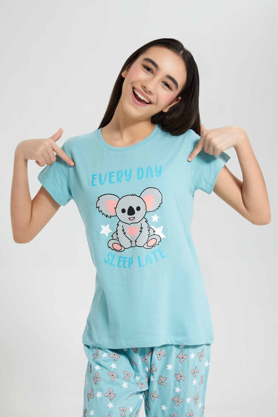 Redtag-Mint-Pyjama-Sets-Category:Pyjama-Sets,-Colour:Assorted,-Deals:New-In,-Filter:Senior-Girls-(9-to-14-Yrs),-GSR-Pyjama-Sets,-New-In-GSR-APL,-Non-Sale,-Section:Girls-(0-to-14Yrs),-W22O-Senior-Girls-9 to 14 Years
