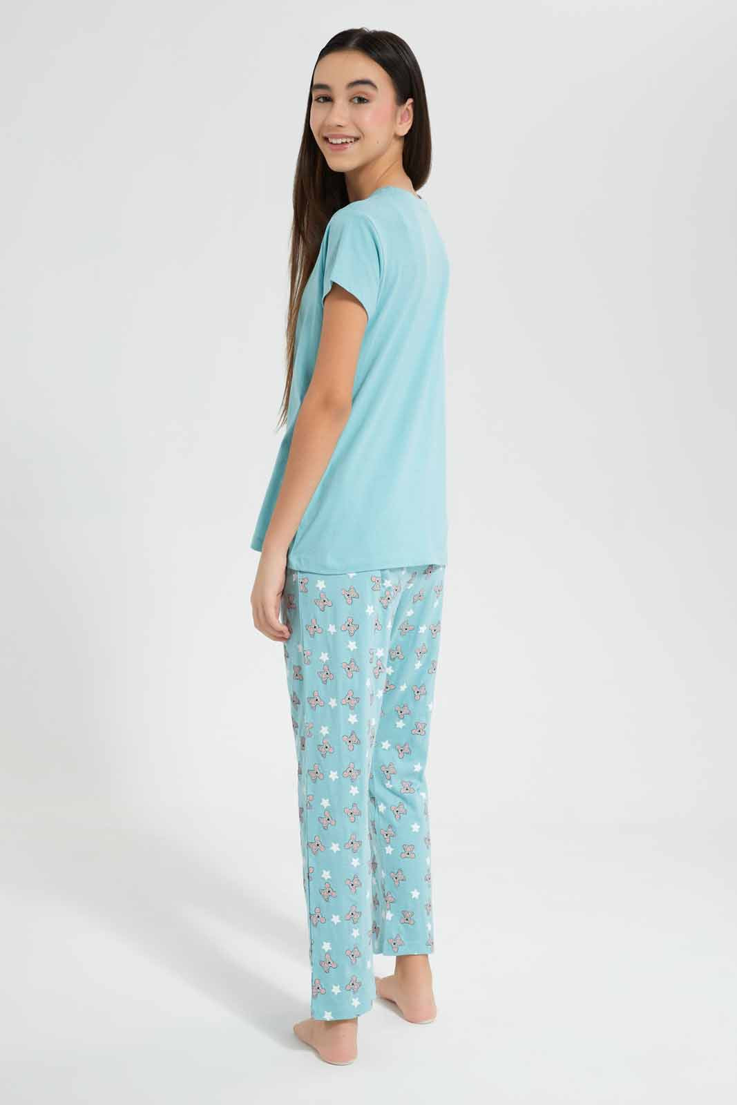 Redtag-Mint-Pyjama-Sets-Category:Pyjama-Sets,-Colour:Assorted,-Deals:New-In,-Filter:Senior-Girls-(9-to-14-Yrs),-GSR-Pyjama-Sets,-New-In-GSR-APL,-Non-Sale,-Section:Girls-(0-to-14Yrs),-W22O-Senior-Girls-9 to 14 Years
