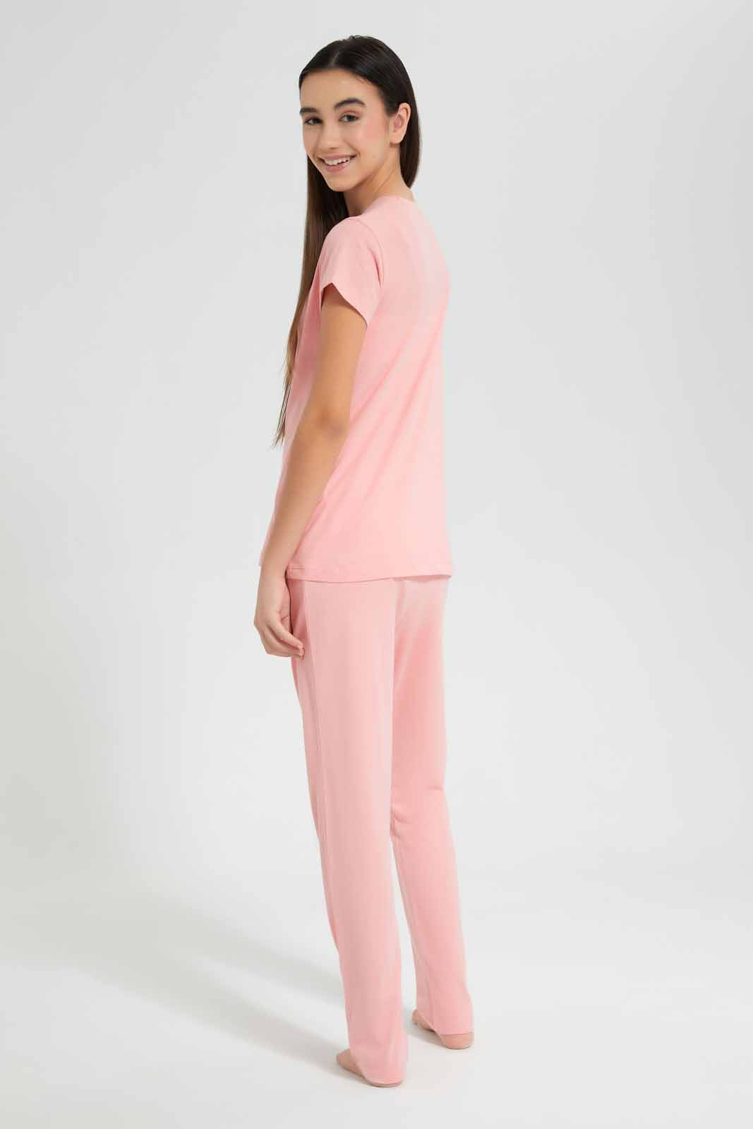 Redtag-Pink-Teddy-Bear-Pyjama-Sets-Category:Pyjama-Sets,-Colour:Assorted,-Deals:New-In,-Filter:Senior-Girls-(9-to-14-Yrs),-GSR-Pyjama-Sets,-New-In-GSR-APL,-Non-Sale,-Section:Girls-(0-to-14Yrs),-W22O-Senior-Girls-9 to 14 Years