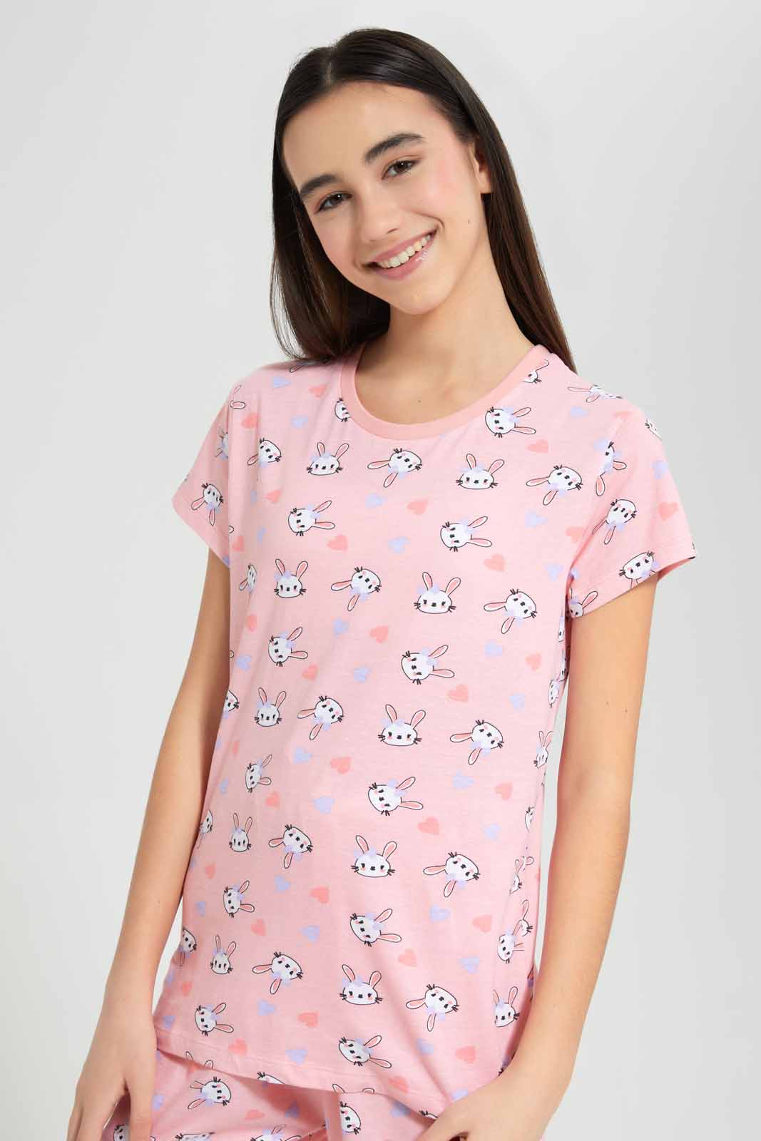 Redtag-Pink-Teddy-Print-Pyjama-Sets-Category:Pyjama-Sets,-Colour:Assorted,-Deals:New-In,-Filter:Senior-Girls-(9-to-14-Yrs),-GSR-Pyjama-Sets,-New-In-GSR-APL,-Non-Sale,-Section:Girls-(0-to-14Yrs),-W22O-Senior-Girls-9 to 14 Years