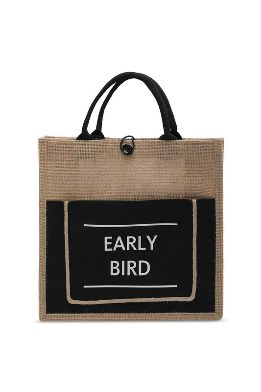 Redtag-Beige/Black-Jute-Shopping-Bag-With-Pocket-Category:Bags,-Colour:Multicolour,-Dept:Home,-Filter:Travel-Accessories,-LUG-Bags,-New-In,-New-In-LUG-ACC,-Non-Sale,-S23A,-Section:Homewares-Travel-Accessories-