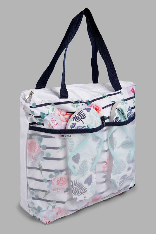 Redtag-Multi-Colour-Printed-Beach-Bag-With-Flip-Flop-Category:Bags,-Colour:Assorted,-Filter:Women's-Accessories,-New-In,-New-In-Women-ACC,-Non-Sale,-Section:Women,-W22A,-Women-Bags-Women-