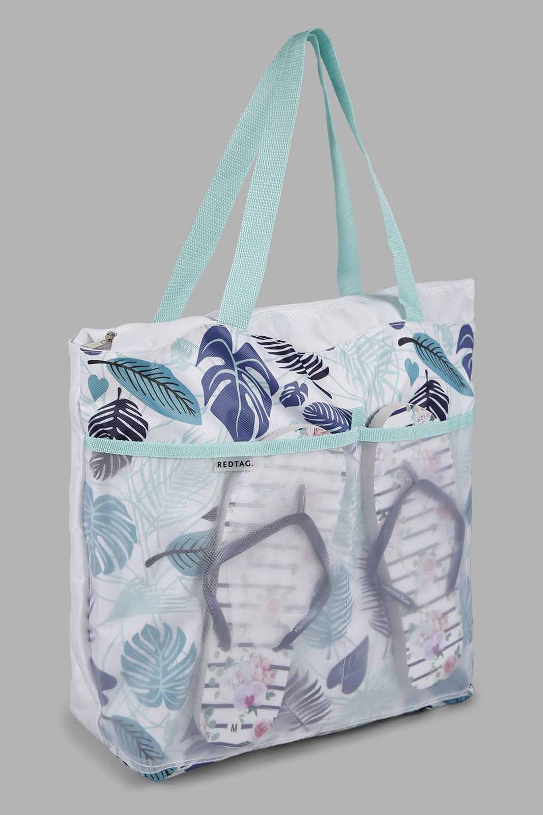 Redtag-Multi-Colour-Printed-Beach-Bag-With-Flip-Flop-Category:Bags,-Colour:Assorted,-Filter:Women's-Accessories,-New-In,-New-In-Women-ACC,-Non-Sale,-Section:Women,-W22A,-Women-Bags-Women-