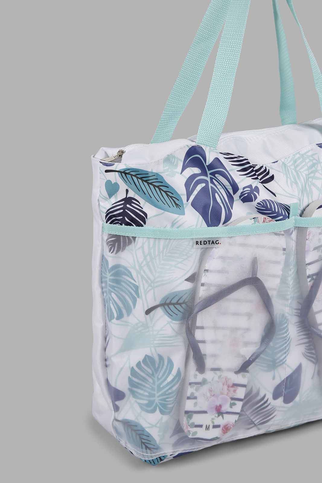 Redtag-Multi-Colour-Printed-Beach-Bag-With-Flip-Flop-Category:Bags,-Colour:Assorted,-Filter:Women's-Accessories,-New-In,-New-In-Women-ACC,-Non-Sale,-Section:Women,-W22A,-Women-Bags-Women-