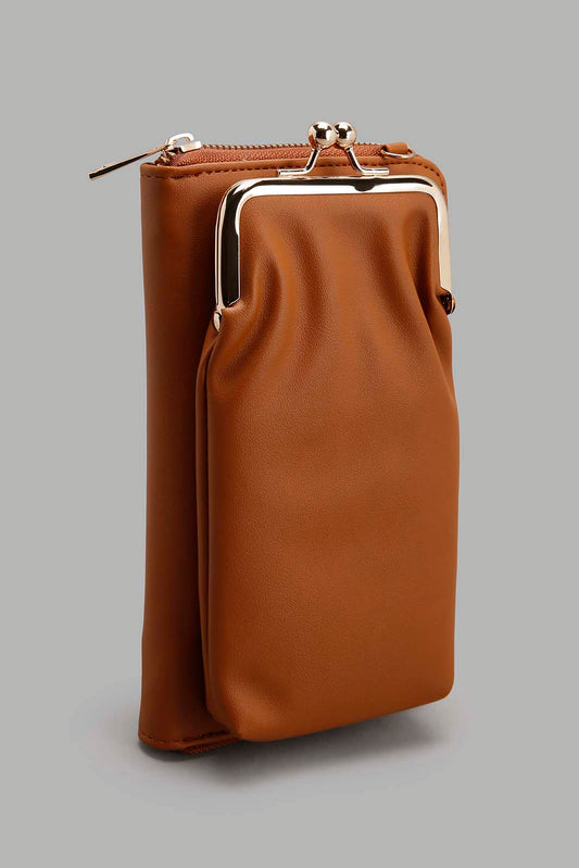 Redtag-Tan-Quilted-Mobile-Purse-Category:Bags,-Colour:Tan,-Filter:Women's-Accessories,-New-In,-New-In-Women-ACC,-Non-Sale,-Section:Women,-W22A,-Women-Bags-Women-