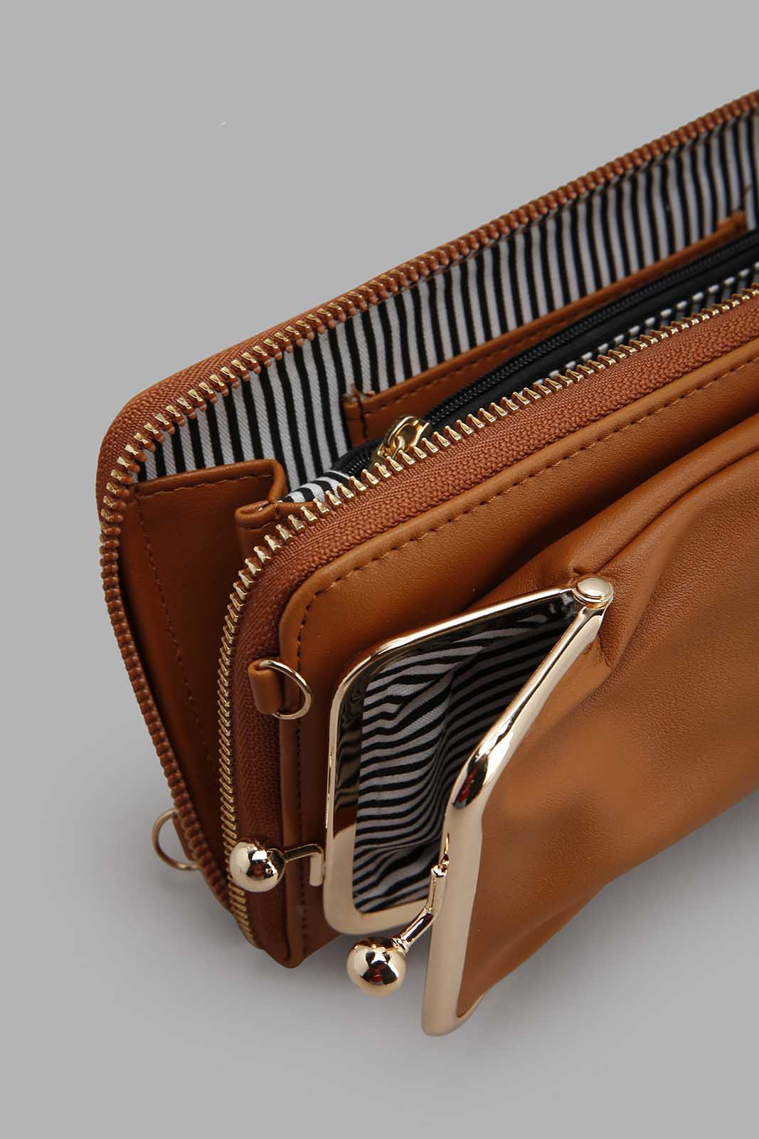 Redtag-Tan-Quilted-Mobile-Purse-Category:Bags,-Colour:Tan,-Filter:Women's-Accessories,-New-In,-New-In-Women-ACC,-Non-Sale,-Section:Women,-W22A,-Women-Bags-Women-