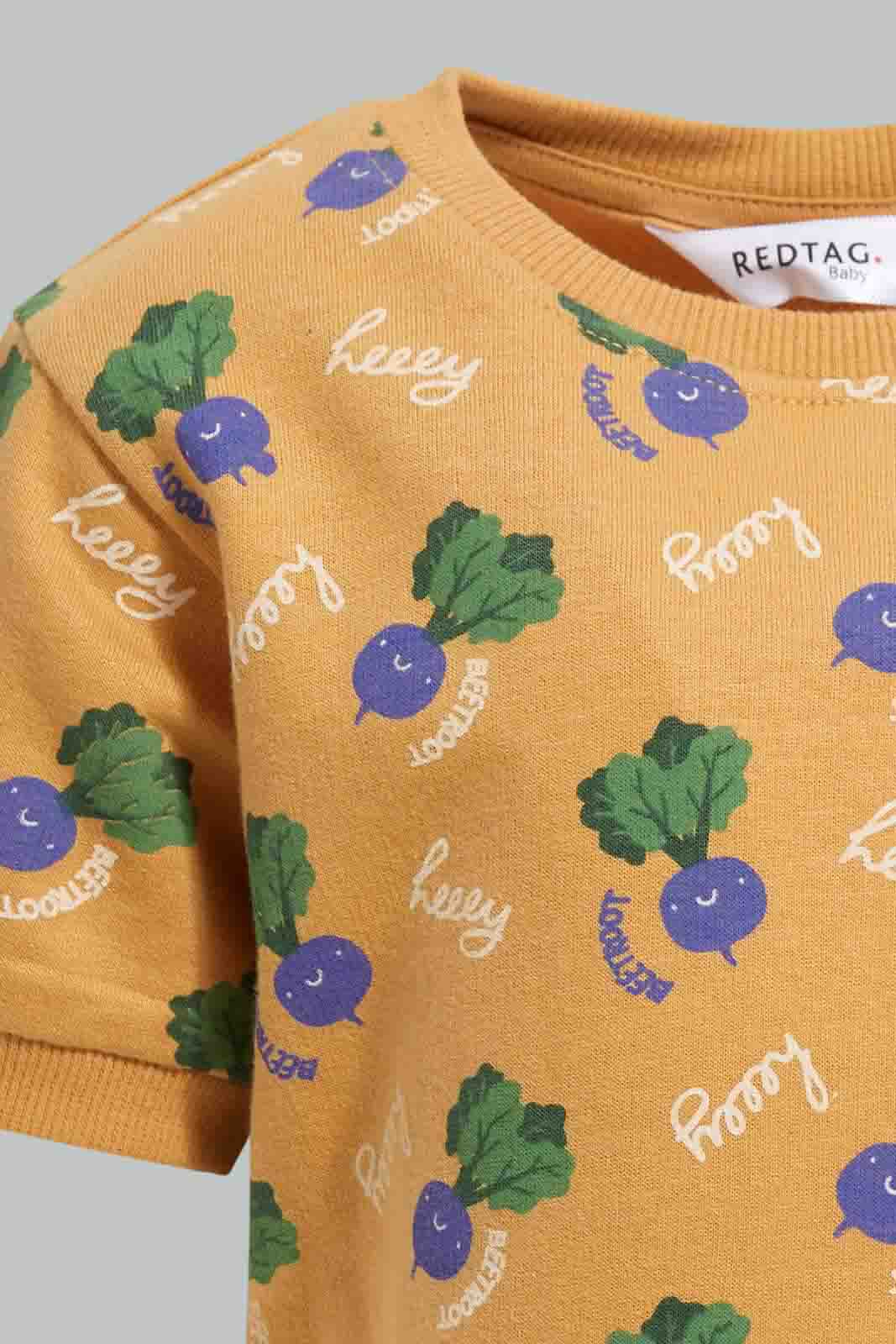 Redtag-Green-Brocolli-Short-Sleeve-Sweatshirts-Category:Sweatshirts,-Colour:Green,-Deals:4-For-90,-Deals:New-In,-Filter:Infant-Boys-(3-to-24-Mths),-INB-Sweatshirts,-New-In-INB-APL,-Section:Boys-(0-to-14Yrs),-TBL,-W22A-Infant-Boys-3 to 24 Months