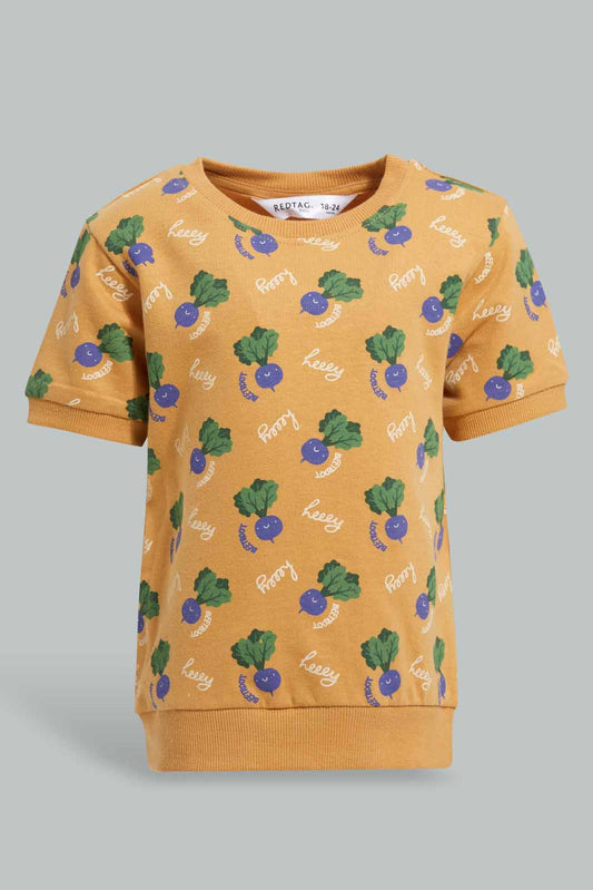 Redtag-Green-Brocolli-Short-Sleeve-Sweatshirts-Category:Sweatshirts,-Colour:Green,-Deals:4-For-90,-Deals:New-In,-Filter:Infant-Boys-(3-to-24-Mths),-INB-Sweatshirts,-New-In-INB-APL,-Section:Boys-(0-to-14Yrs),-TBL,-W22A-Infant-Boys-3 to 24 Months