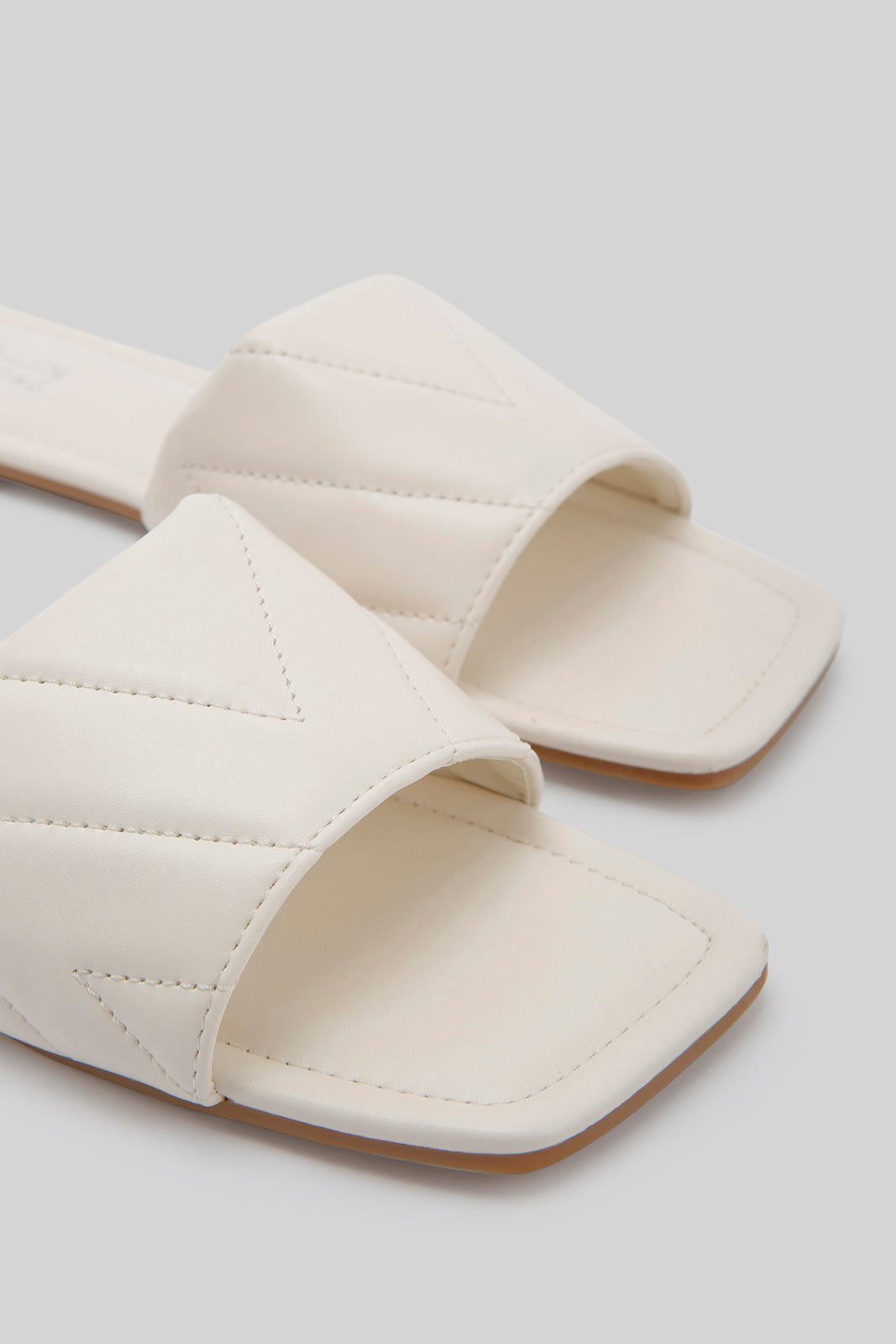 Redtag-Ivory-Quilt-Mule-Category:Sandals,-Colour:Ivory,-Deals:New-In,-Dept:Ladieswear,-Filter:Women's-Footwear,-LEC-Sandals,-New-In-Women-FOO,-Non-Sale,-Section:Women,-W22B-Women's-