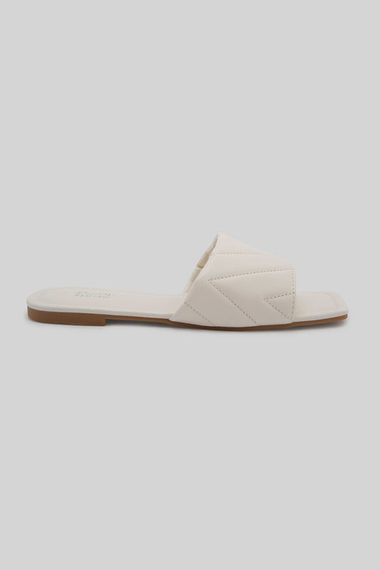 Redtag-Ivory-Quilt-Mule-Category:Sandals,-Colour:Ivory,-Deals:New-In,-Dept:Ladieswear,-Filter:Women's-Footwear,-LEC-Sandals,-New-In-Women-FOO,-Non-Sale,-Section:Women,-W22B-Women's-