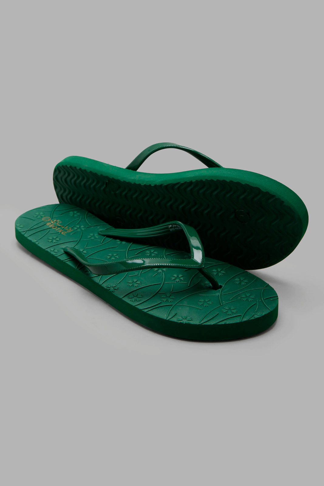 Redtag-Green-Embossed-Flip-Flop-Category:Flip-Flops,-Colour:Green,-Deals:New-In,-Filter:Women's-Footwear,-NDAY,-New-In-Women-FOO,-Non-Sale,-Section:Women,-W22A,-Women-Flip-Flops-Women's-