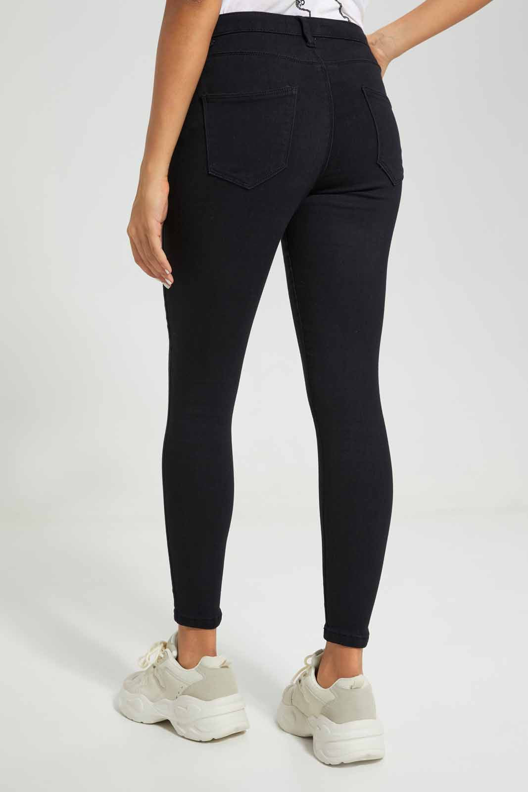 Redtag-Black-Skinny-Mid-Waist-Jeans-Category:Jeans,-Colour:Black,-Deals:New-In,-Filter:Women's-Clothing,-New-In-Women-APL,-Non-Sale,-Section:Women,-TBL,-W22O,-Women-Jeans-Women's-