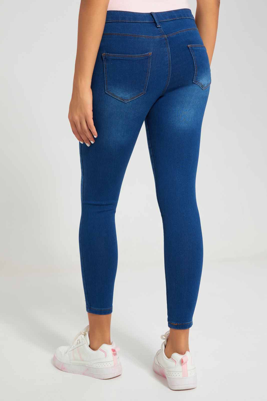 Redtag-Dark-Wash-Skinny-Mid-Waist-Jeans-Category:Jeans,-Colour:Dark-Wash,-Deals:New-In,-Filter:Women's-Clothing,-New-In-Women-APL,-Non-Sale,-Section:Women,-TBL,-W22O,-Women-Jeans-Women's-