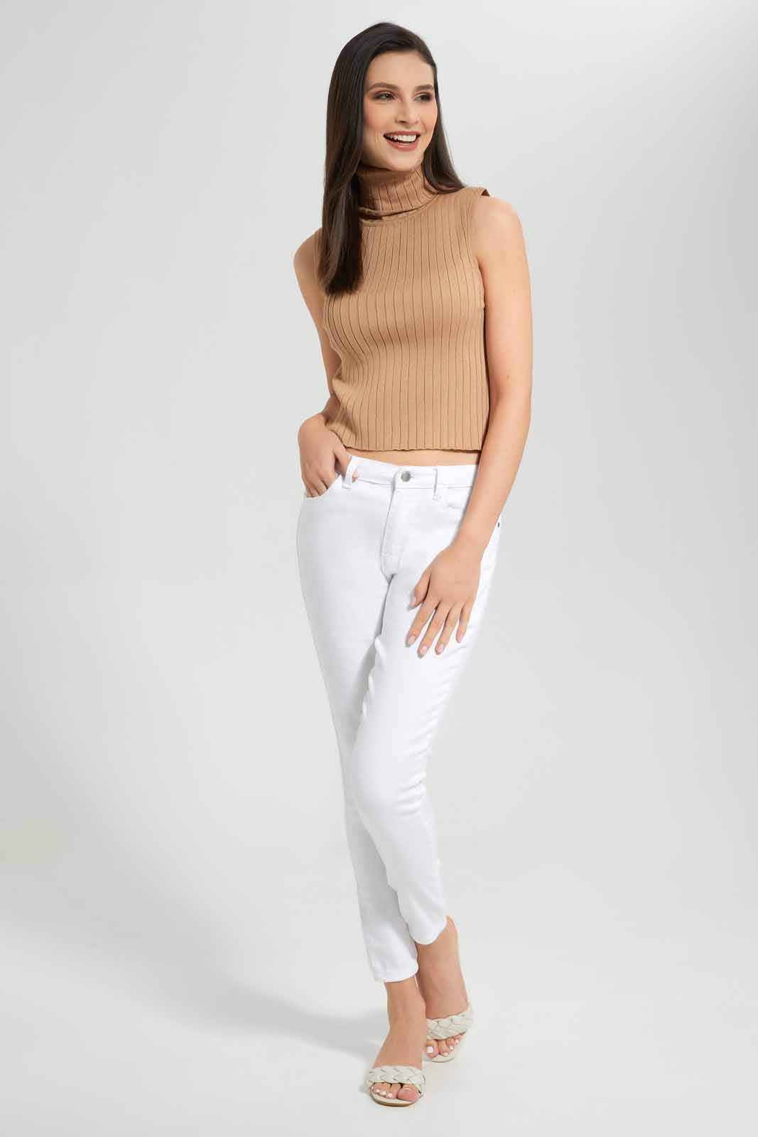 Redtag-White-Skinny-Mid-Waist-Jeans-Category:Jeans,-Colour:White,-Deals:New-In,-Filter:Women's-Clothing,-New-In-Women-APL,-Non-Sale,-Section:Women,-TBL,-W22O,-Women-Jeans-Women's-