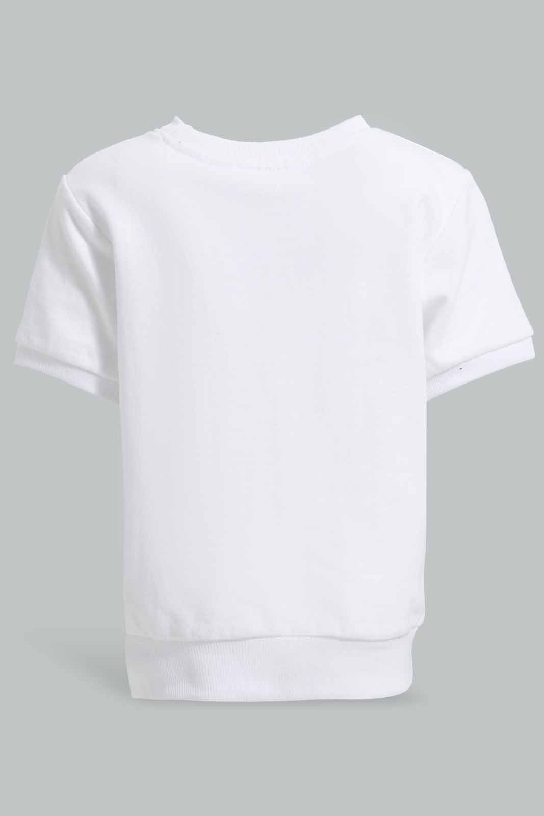 Redtag-White-Hey-Bro-Short-Sleeve-Sweatshirts-Bundle,-Category:Sweatshirts,-Colour:White,-Deals:4-For-90,-Deals:New-In,-Filter:Infant-Boys-(3-to-24-Mths),-INB-Sweatshirts,-New-In-INB-APL,-Section:Boys-(0-to-14Yrs),-TBL,-W22A-Infant-Boys-3 to 24 Months