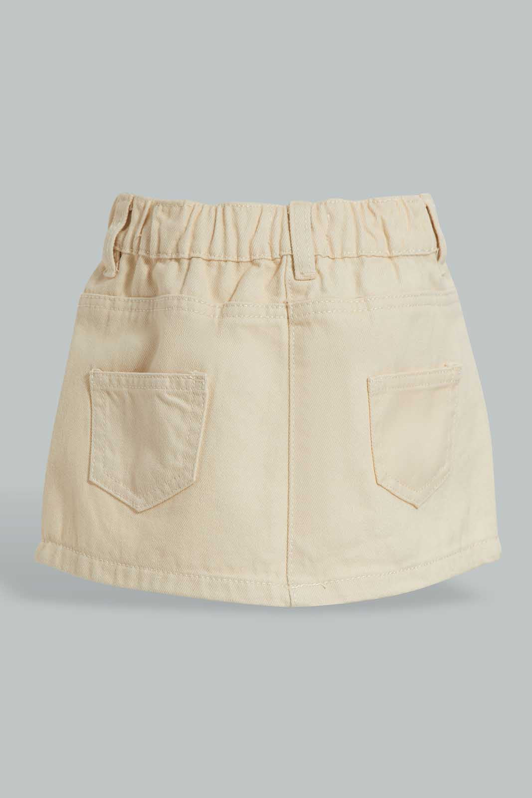 Redtag-Beige-Solid-Twill-Skirt-Category:Skirts,-Colour:Beige,-Deals:New-In,-Filter:Infant-Girls-(3-to-24-Mths),-ING-Skirts,-New-In-ING-APL,-Non-Sale,-Section:Girls-(0-to-14Yrs),-W22O-Infant-Girls-3 to 24 Months